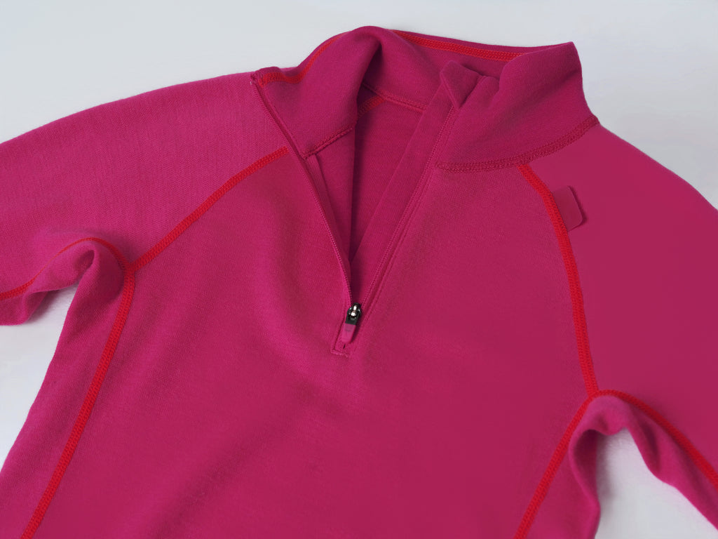 Kid's Merino Quarter Zip Long Sleeve Top